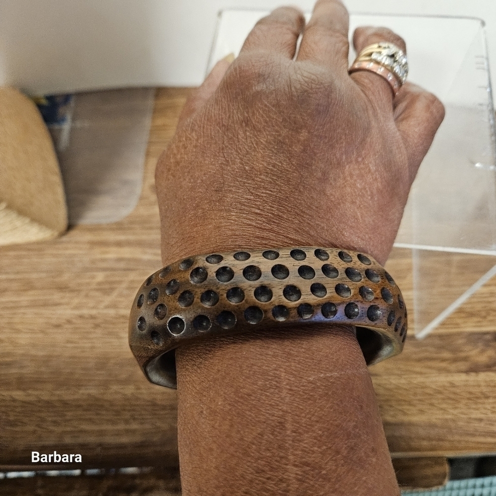 Soul Flower Wooden Bangle Bracelet
